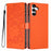For Samsung Galaxy A55 5G Stand Case Tree-and-Cat Pattern PU Leather Wallet Protective Phone Cover with Wrist Strap - Orange - 1