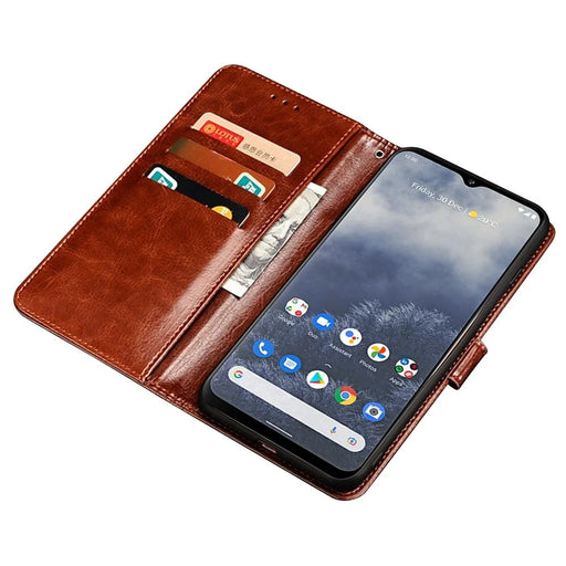 IDEWEI For Nokia X30 5G Crazy Horse Texture PU Leather + TPU Phone Case Stand Drop-proof Flip Wallet Cover - Brown - 2