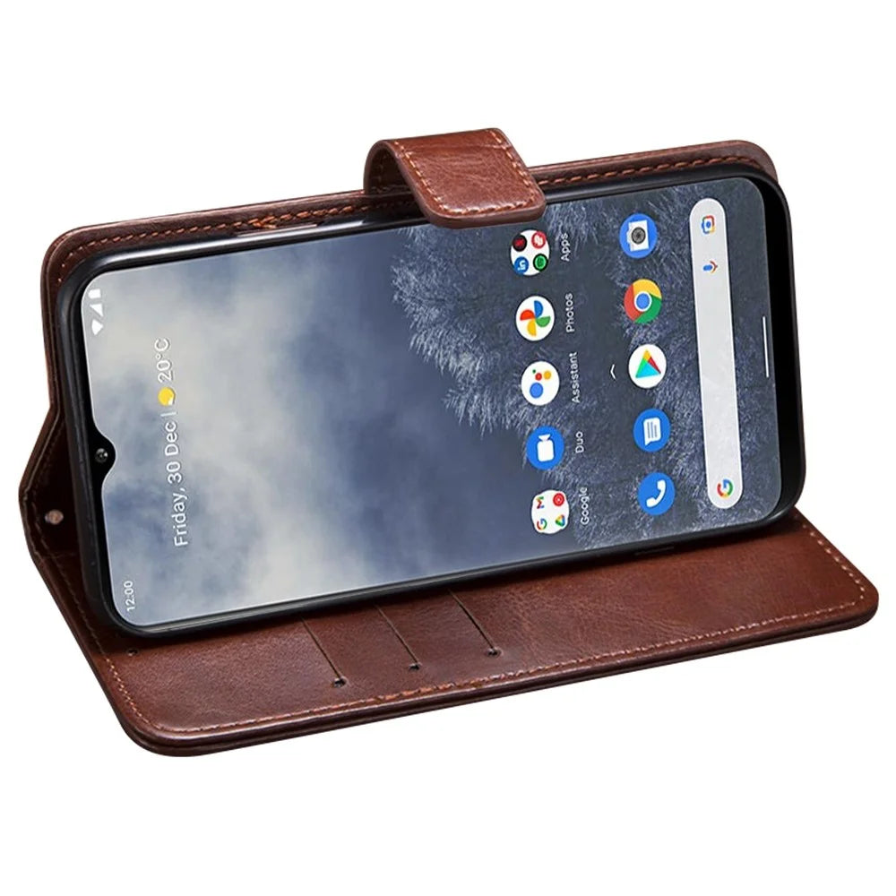 IDEWEI For Nokia X30 5G Crazy Horse Texture PU Leather + TPU Phone Case Stand Drop-proof Flip Wallet Cover - Brown - 3