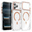 For iPhone 17 Pro Compatible with MagSafe Case Clear PC Military Grade Anti Drop Phone Cover - Orange - 1