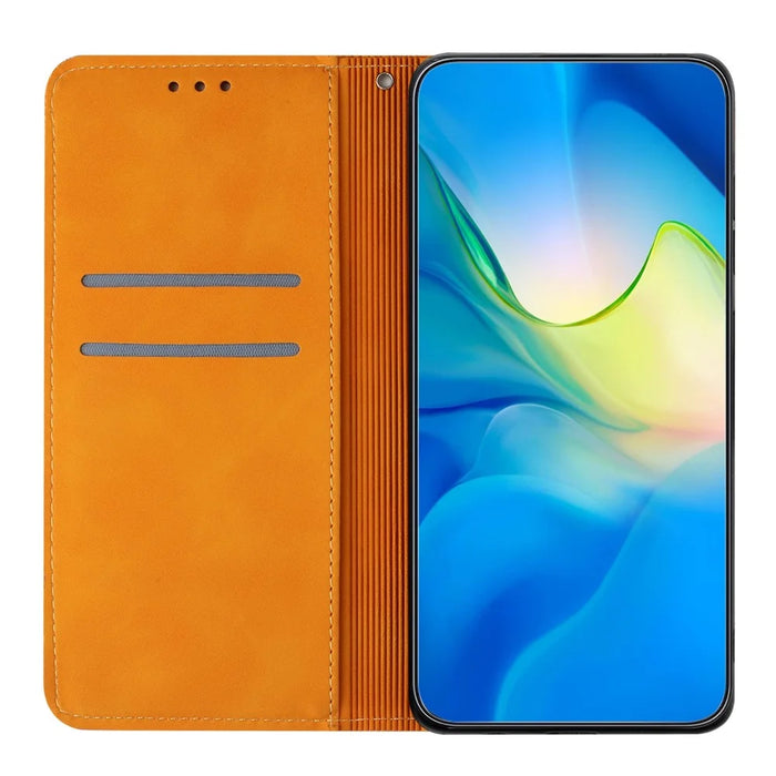 For Samsung Galaxy A37 5G Case Imprinted Flower Wallet Stand Leather Phone Cover - Yellow - 2