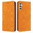For Samsung Galaxy S26+ Case Imprinted Flower Wallet Stand Leather Phone Cover - Yellow - 1