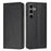 For Samsung Galaxy S26 Wallet Case Line Imprinted Leather Stand Phone Cover with Wrist Strap - Black - 1