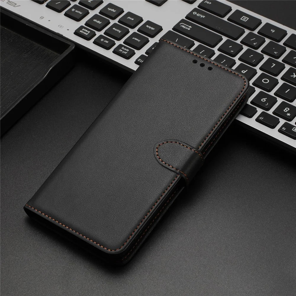 For Samsung Galaxy A57 5G Case Stand Wallet Leather Phone Cover with Strap - Black - 7