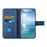 For Samsung Galaxy S26+ Case Line Pattern Wallet Leather Phone Cover with Wrist Strap - Blue - 3
