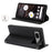 For Google Pixel 7a Case Stand Wallet Litchi Texture Leather Flip Phone Cover with Strap - Black - 3