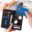 For Google Pixel 7a Case Stand Wallet Litchi Texture Leather Flip Phone Cover with Strap - Black - 4