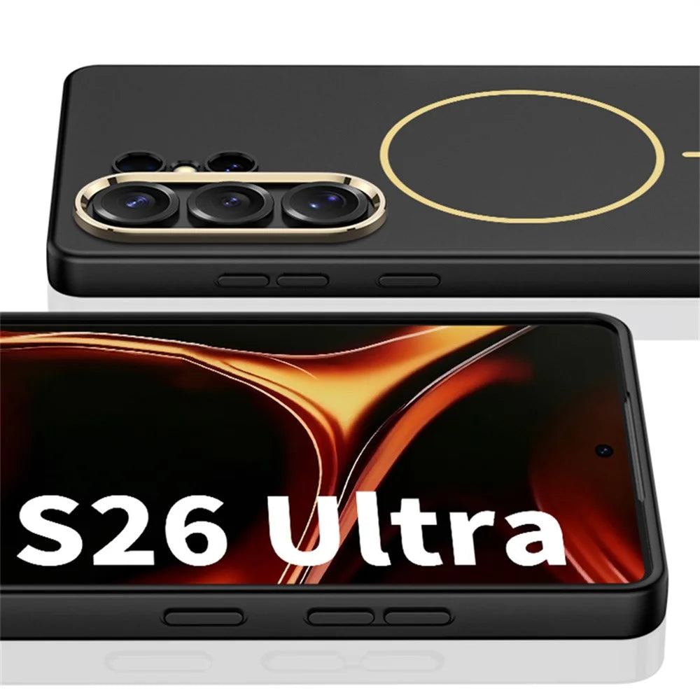 GKK For Samsung Galaxy S26 Ultra Case Magnetic Case PC + TPU Ultra Thin Phone Cover Support Wireless Charging - Titanium Grey - 4