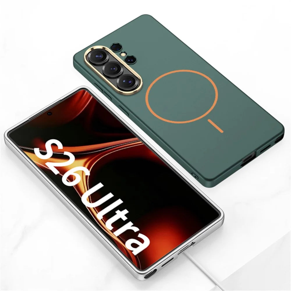 GKK For Samsung Galaxy S26 Ultra Case Magnetic Case PC + TPU Ultra Thin Phone Cover Support Wireless Charging - Titanium Grey - 5