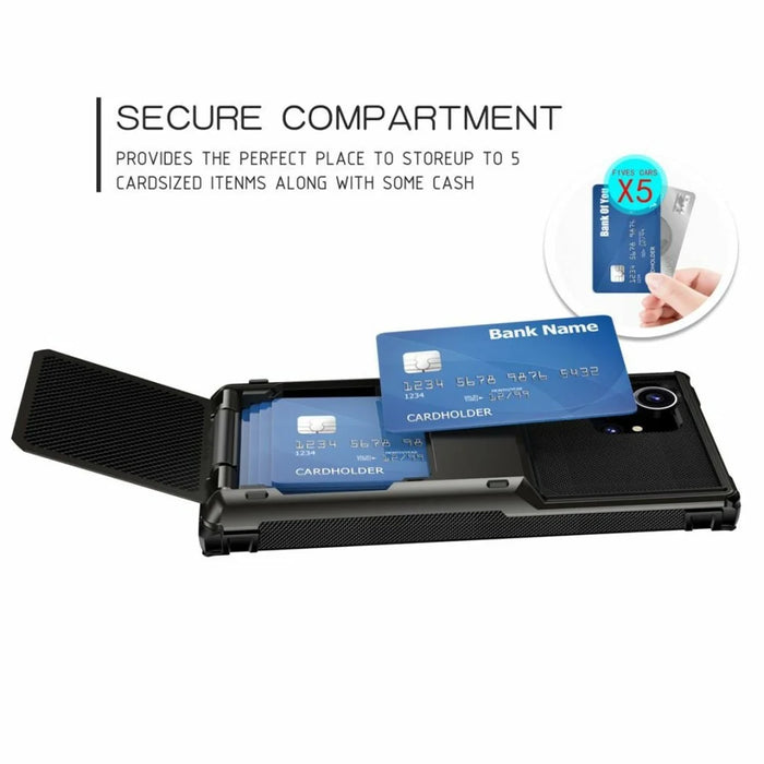 For Samsung Galaxy S26 Ultra Case PC + TPU Dual Layer Back Phone Cover with Card Holder - Black - 5