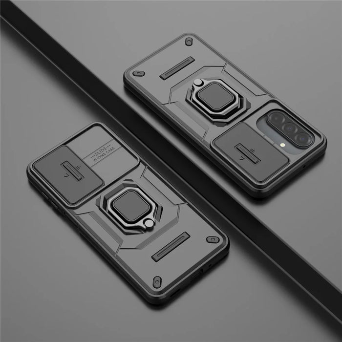 For Samsung Galaxy S26 Case PC + TPU Kickstand Phone Protector with Lens Cover - Black - 5