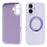 ABEEL For iPhone 16 Magnetic Case Kickstand Skin Touch Liquid Silicone Phone Cover - Purple - 1