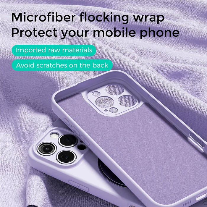 ABEEL For iPhone 16 Pro Magnetic Case Kickstand Skin Touch Liquid Silicone Phone Cover - Purple - 3