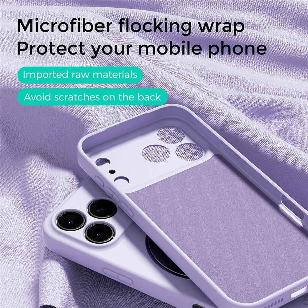 ABEEL For iPhone 17 Pro Max Magnetic Case Kickstand Skin Touch Liquid Silicone Phone Cover - Purple - 3