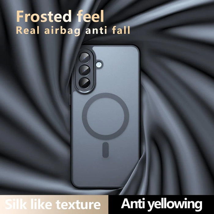 For Samsung Galaxy A57 5G Magnetic Case TPU + PC Matte Skin Touch Phone Cover - Black - 3