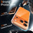 For iPhone 17 Pro Magnetic Case TPU PC Clear Phone Cover with Explosion-Proof Tempered Glass Compatible with MagSafe - Orange - 3