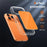For iPhone 17 Pro Magnetic Case TPU PC Clear Phone Cover with Explosion-Proof Tempered Glass Compatible with MagSafe - Orange - 5