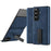 For Samsung Galaxy Z TriFold 5G Case Kickstand Nappa Texture Leather + PC Phone Cover - Sapphire - 1