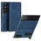 For Samsung Galaxy Z TriFold 5G Case Kickstand Nappa Texture Leather + PC Phone Cover - Sapphire - 2