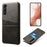 For Samsung Galaxy S23+ Dual Card Slots PU Leather Coated PC Cover Drop-proof Protective Phone Case - Black - 1