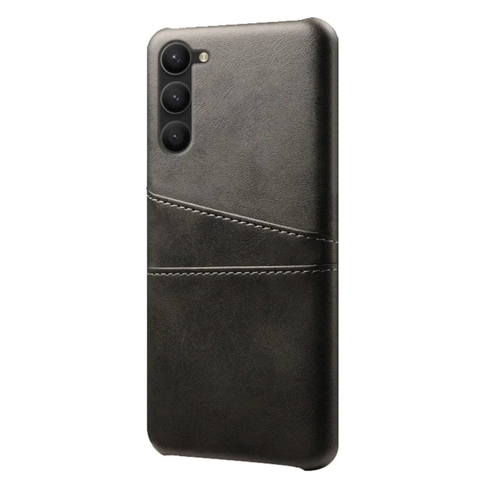 For Samsung Galaxy S23+ Dual Card Slots PU Leather Coated PC Cover Drop-proof Protective Phone Case - Black - 2