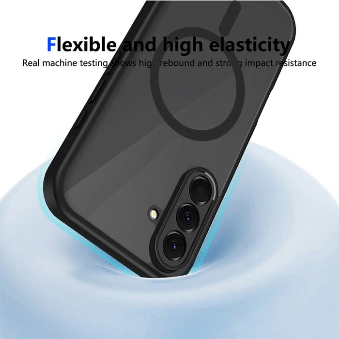 For Samsung Galaxy A37 5G Magnetic Case Skin Touch Matte PC + TPU Anti-Drop Phone Cover - Black - Translucent - 7