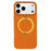 For iPhone 18 Pro Max / 17 Pro Max Liquid Silicone Case PC Aluminium Alloy Magnetic Phone Back Cover with Kickastand Compatible with MagSafe - Orange - 1