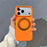 For iPhone 18 Pro Max / 17 Pro Max Liquid Silicone Case PC Aluminium Alloy Magnetic Phone Back Cover with Kickastand Compatible with MagSafe - Orange - 2