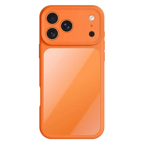 For iPhone 17 Pro Case Liquid Silicone + PC + Graphene Glass Shockproof Phone Cover - Orange - 1