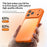 For iPhone 17 Pro Case Liquid Silicone + PC + Graphene Glass Shockproof Phone Cover - Orange - 6