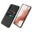 For Samsung Galaxy S23+ Cloth Texture Phone Case Dual Card Slots Hard PC Phone Back Cover - Black - 1