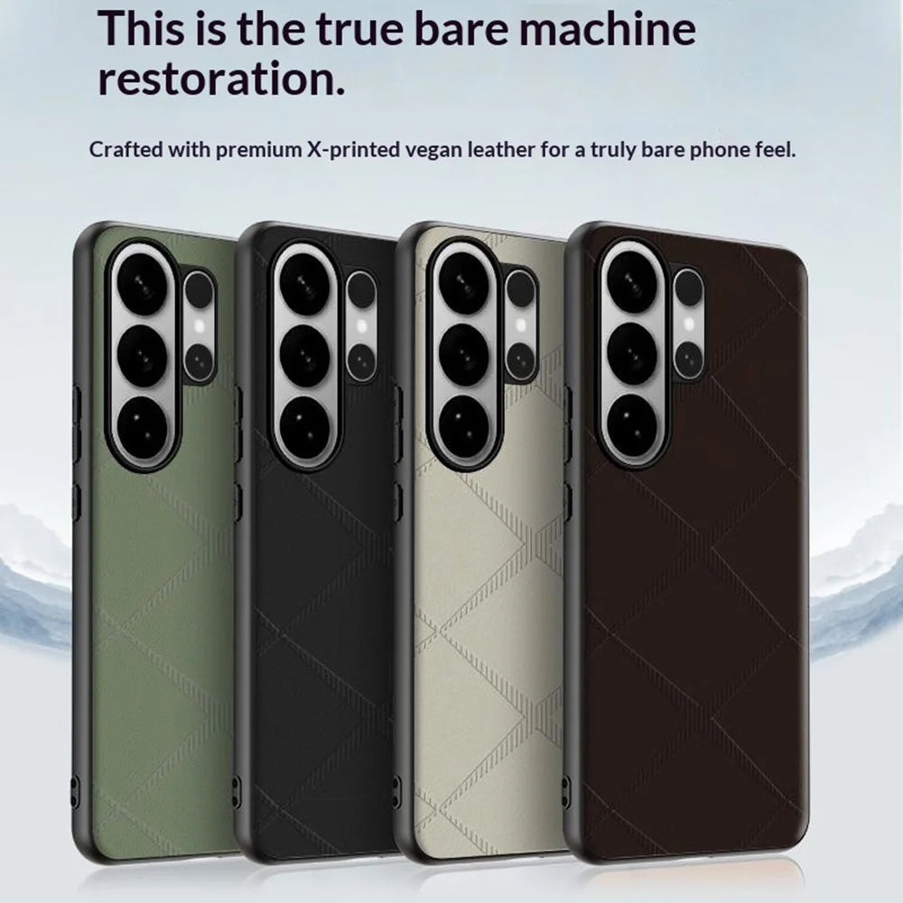 For Samsung Galaxy S25 Ultra Case X-Patterned TPU PU Leather PC Anti-Drop Phone Cover - Green - 6