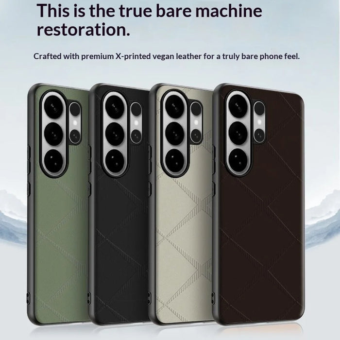 For Samsung Galaxy S24 Ultra Case X-Patterned TPU PU Leather PC Anti-Drop Phone Cover - Green - 6
