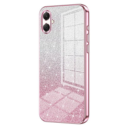 Phone Case For Samsung Galaxy A06 5G  /  A06 4G Electroplating Gradient Glitter TPU Phone Cover - Pink - 1