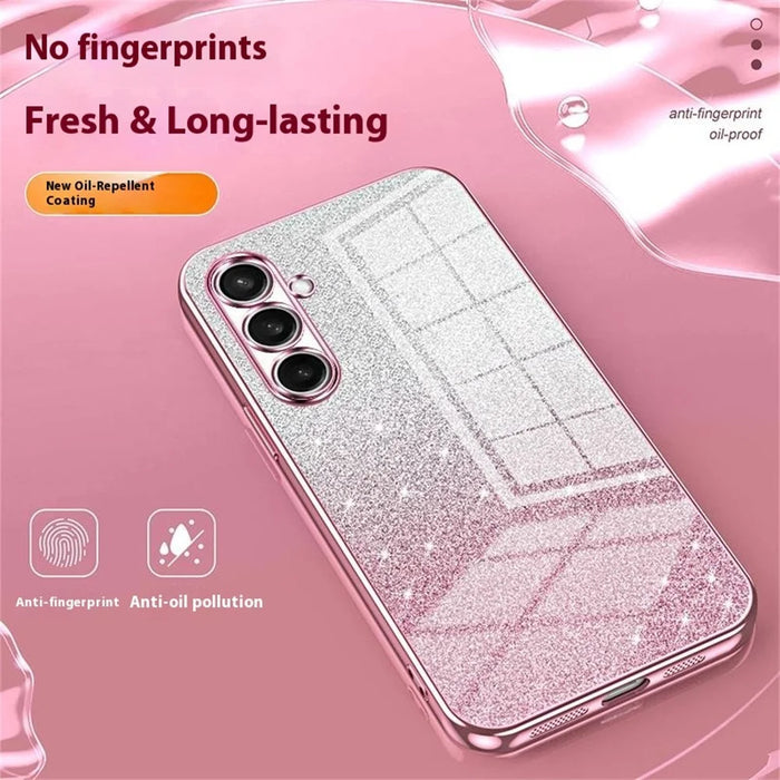 For Samsung Galaxy A27 5G Case Electroplating Gradient Glitter TPU Phone Cover - Pink - 4