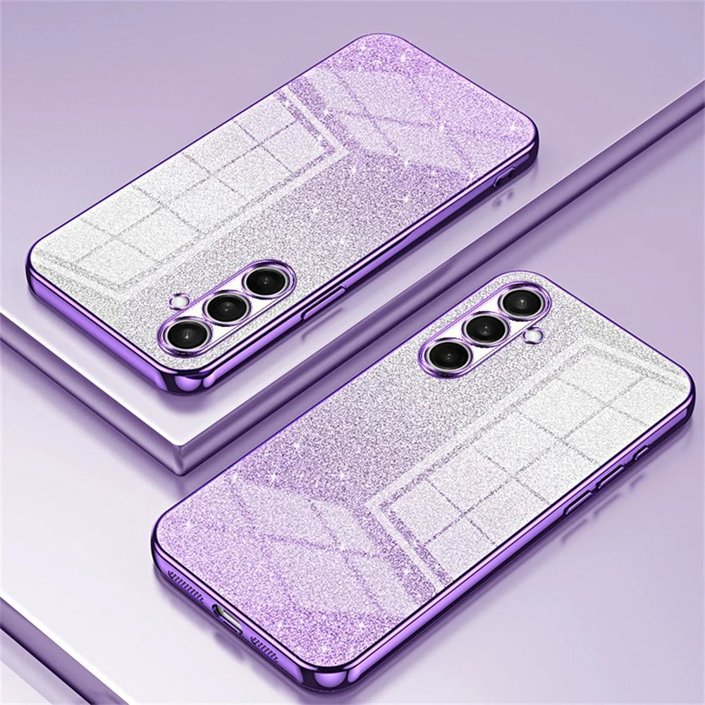 For Samsung Galaxy A37 5G Case Electroplating Gradient Glitter TPU Phone Cover - Purple - 2