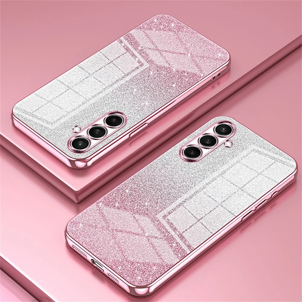 For Samsung Galaxy A57 5G Case Electroplating Gradient Glitter TPU Phone Cover - Pink - 2