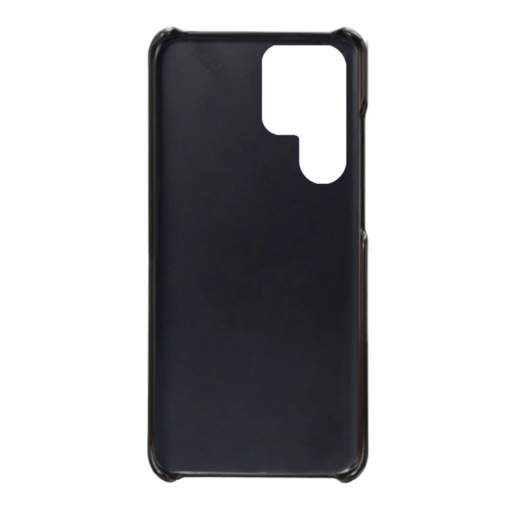For Samsung Galaxy S23 Ultra Dual Card Slots Anti-scratch Phone Case PU Leather Coated Hard PC Cover - Black - 4