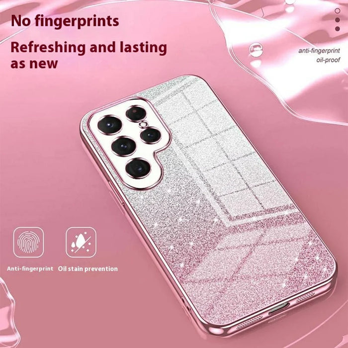 For Samsung Galaxy S26 Ultra Case Electroplating Gradient Glitter TPU Phone Cover - Pink - 4