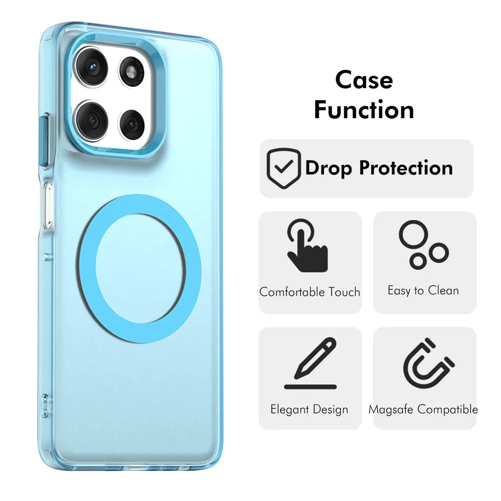 ENKAY HAT PRINCE For Motorola Moto G86 5G Magnetic Case with 9H Tempered Glass   PC TPU Phone Cover - White - 2