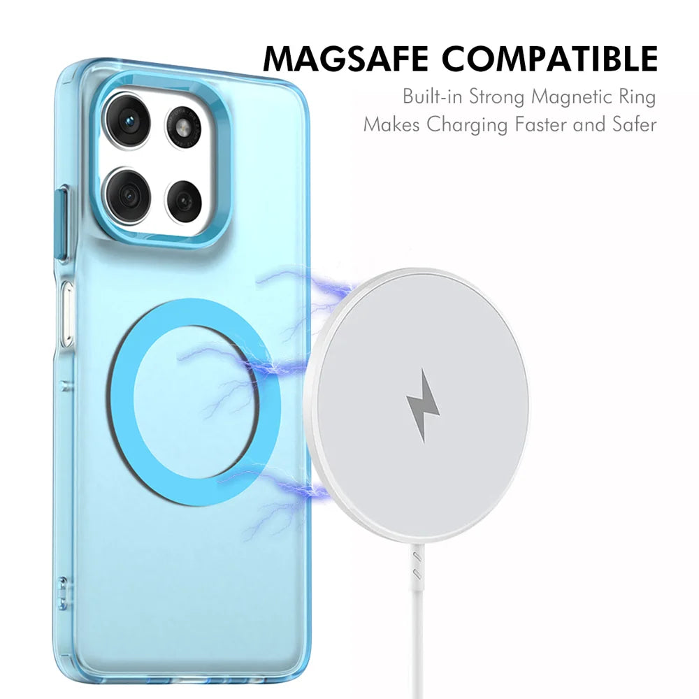 ENKAY HAT PRINCE For Motorola Moto G86 5G Magnetic Case with 9H Tempered Glass   PC TPU Phone Cover - White - 3
