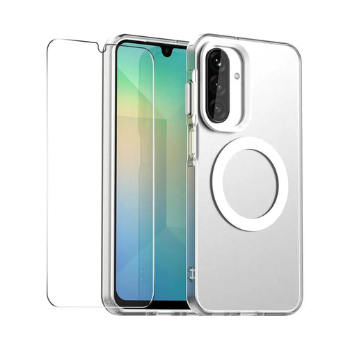 ENKAY HAT PRINCE For Samsung Galaxy A17 4G / Galaxy A26 5G / Galaxy A17 5G Magnetic Case with 9H Tempered Glass   PC TPU Phone Cover - White - 1