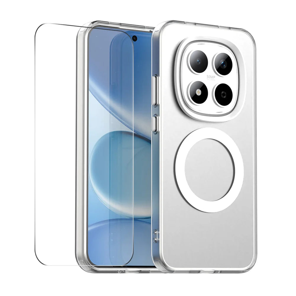 ENKAY HAT PRINCE For Xiaomi Redmi Note 15 Pro 5G (Global) Magnetic Case with 9H Tempered Glass   PC TPU Phone Cover - White - 1
