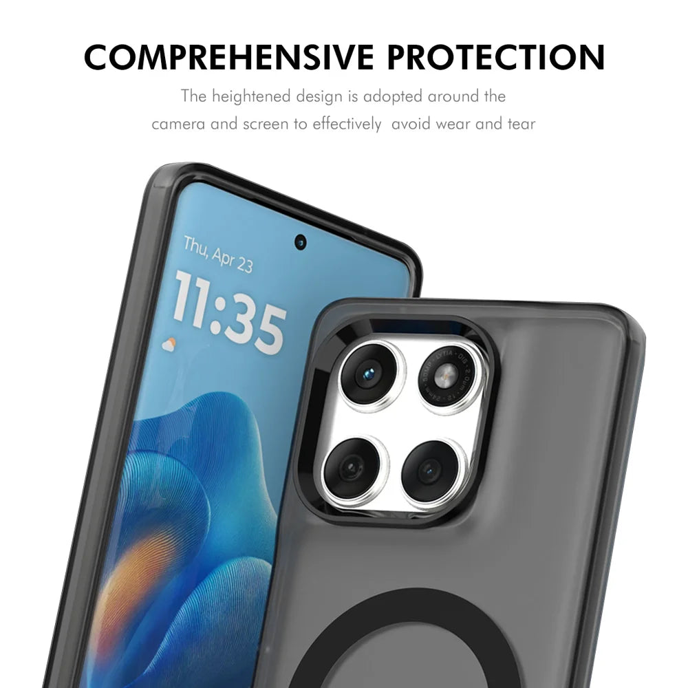 ENKAY HAT PRINCE For Motorola Edge 60 5G / Motorola Edge 60 Fusion 5G  Magnetic Case with Hydrogel Film PC TPU Phone Cover - White - 4