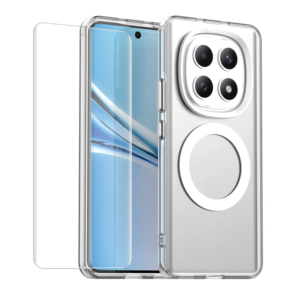 ENKAY HAT PRINCE For Xiaomi Poco M8 Pro 5G / Redmi Note 15 Pro+ 5G (Global)  Magnetic Case with Hydrogel Film PC TPU Phone Cover - White - 1