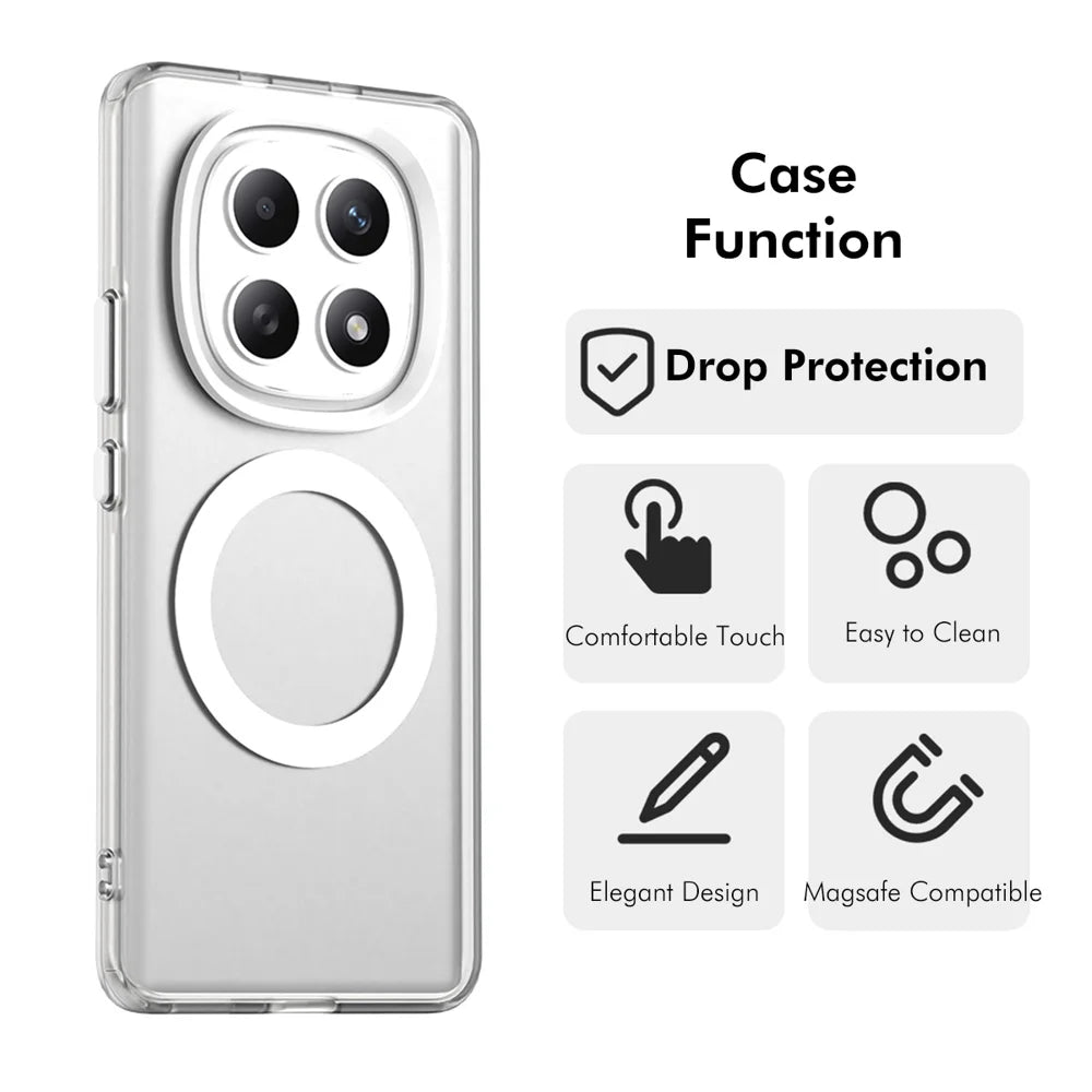 ENKAY HAT PRINCE For Xiaomi Poco M8 Pro 5G / Redmi Note 15 Pro+ 5G (Global)  Magnetic Case with Hydrogel Film PC TPU Phone Cover - White - 2