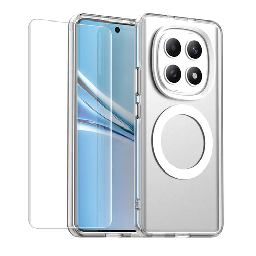 ENKAY HAT PRINCE For Xiaomi Poco M8 5G / Redmi Note 15 5G (Global) / 15 4G (Global)  Magnetic Case with Hydrogel Film PC TPU Phone Cover - White - 1
