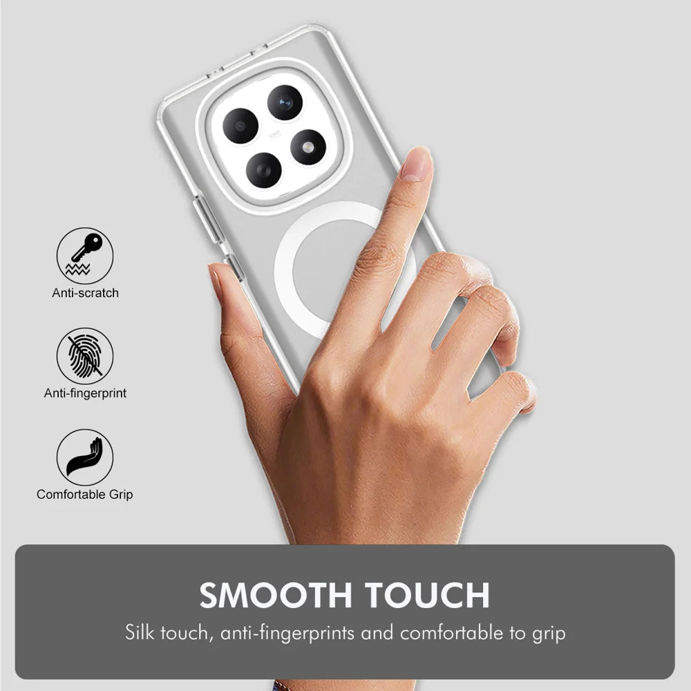 ENKAY HAT PRINCE For Xiaomi Poco M8 5G / Redmi Note 15 5G (Global) / 15 4G (Global)  Magnetic Case with Hydrogel Film PC TPU Phone Cover - White - 6