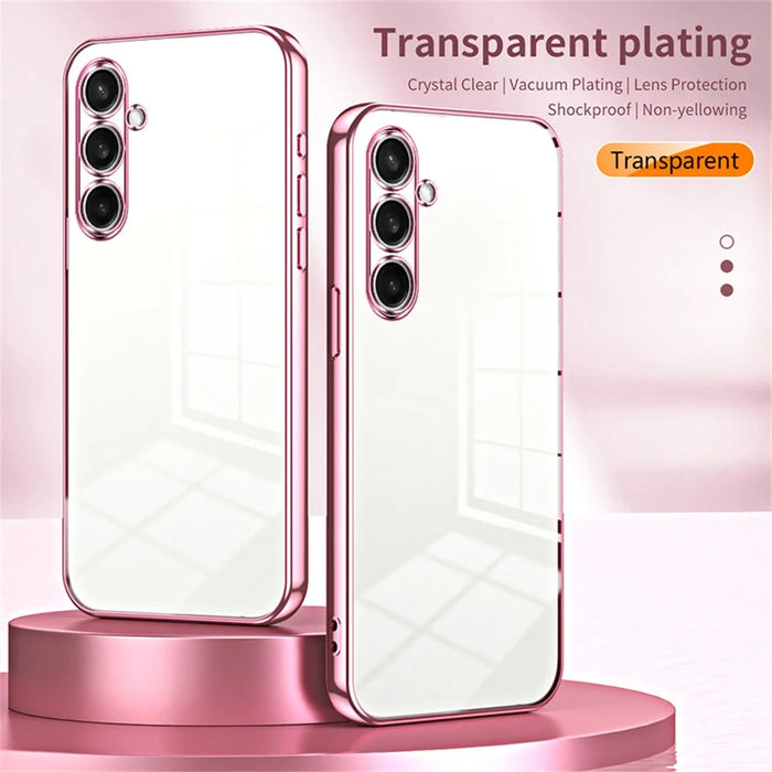 For Samsung Galaxy A27 5G Case Electroplating Frame Soft TPU Phone Cover - Pink - 3