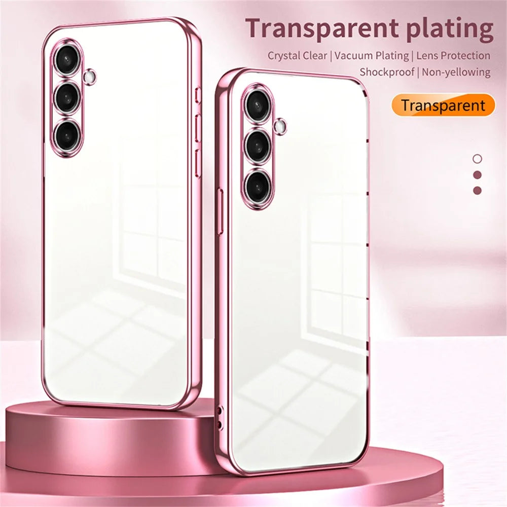 For Samsung Galaxy S26 Case Electroplating Frame Soft TPU Phone Cover - Pink - 3
